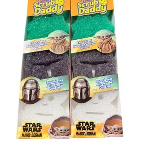 Scrub Daddy Star Wars The‎ Mandalorian Grogu Mando 3-Pack Sponges Lot of 2 Boxes